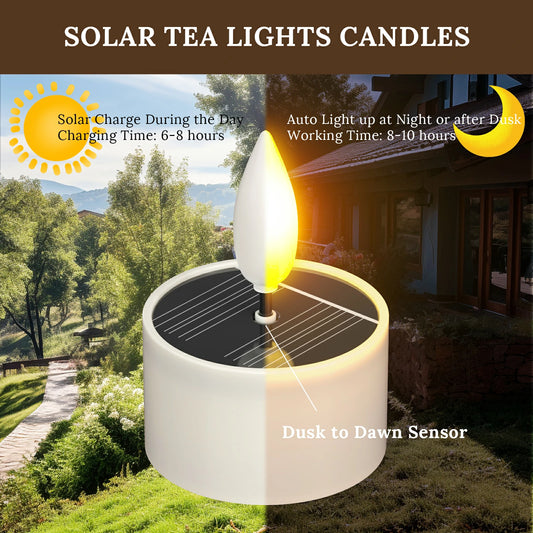 Solar Teelichter für den Außenbereich, wasserdicht, 12 Stück_01