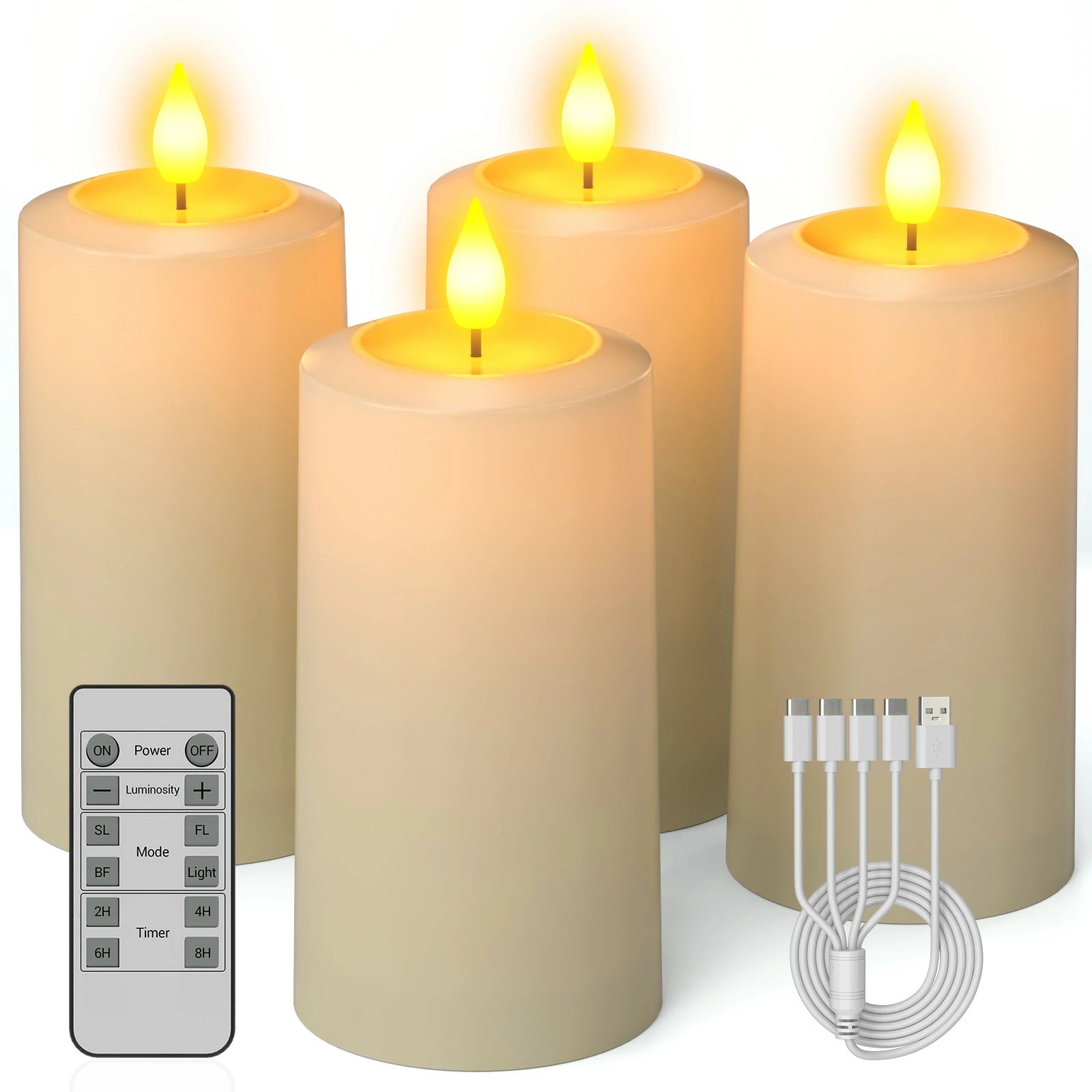 Mnsruu Flammenlose LED-Stumpenkerzen Mit Fernbedienung & Timer – 2 Stück, 10/12,5 Cm, Batteriebetrieben, Farbwechsel, Flackernd – Sicher Für Zuhause, Party & Deko