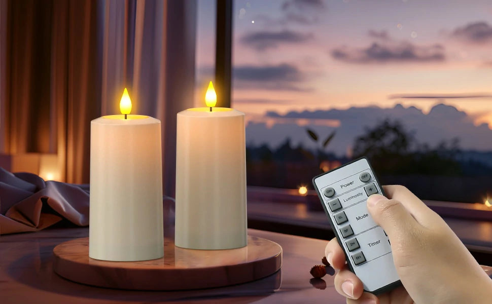 SoulBay® LED Stumpenkerzen, wiederaufladbare, wasserdichte LED Stumpenkerzen mit Timer, 4 Stk_12