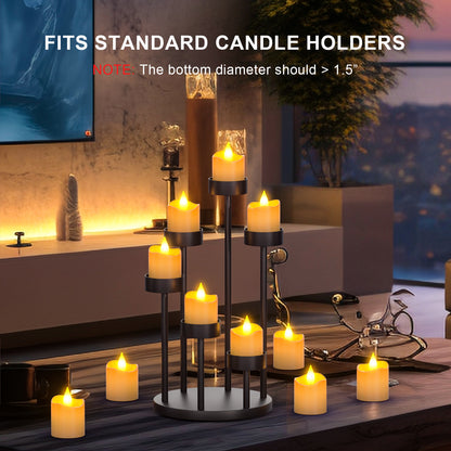 SoulBay Flameless Candles with Remote Timer & Charging Base, 12pcs USB Rechargeable Battery Flickering LED Small Votives Lights for Table Dinner Weddings Holidays General Decor, No Battery Required