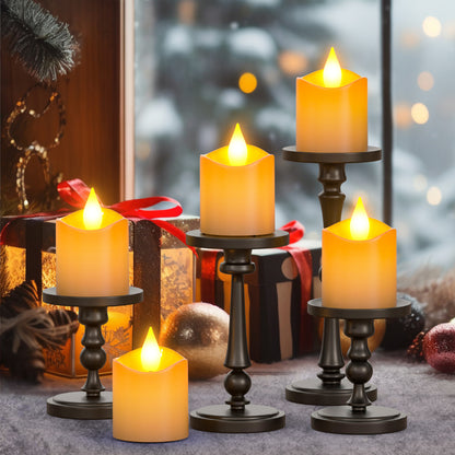 SoulBay Flameless Candles with Remote Timer & Charging Base, 12pcs USB Rechargeable Battery Flickering LED Small Votives Lights for Table Dinner Weddings Holidays General Decor, No Battery Required