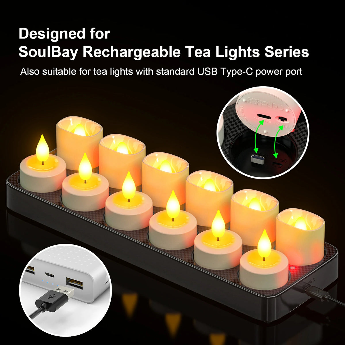 SoulBay® Tealights Charging Station, for models LC002R, LC003R, LC004R